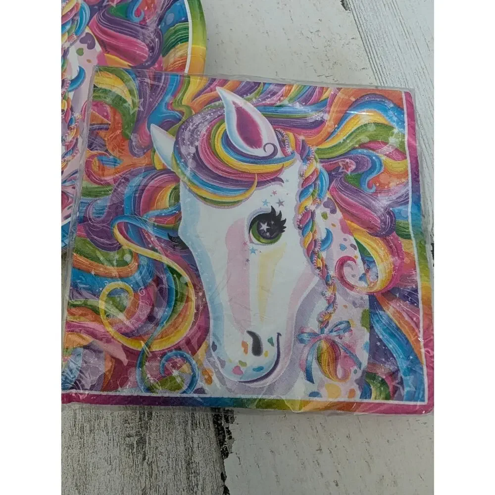 Lisa Frank Rainbow Majesty Party Beverage Napkins 16 Count NEW 90s Y2K